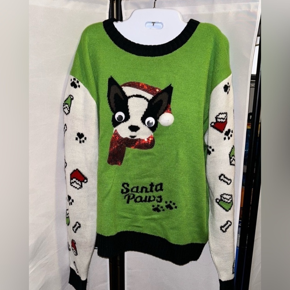 Green and White Holiday Decor Sweater